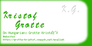 kristof grotte business card